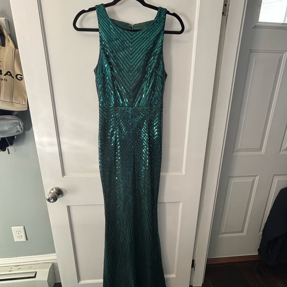 Elegant Green Sequin Dress